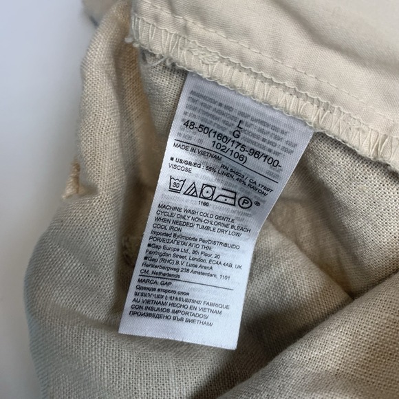 Gap Shorts Womens Large Linen Blend Pull-On Khaki Sand Beach Coastal High Waist - Picture 6 of 10